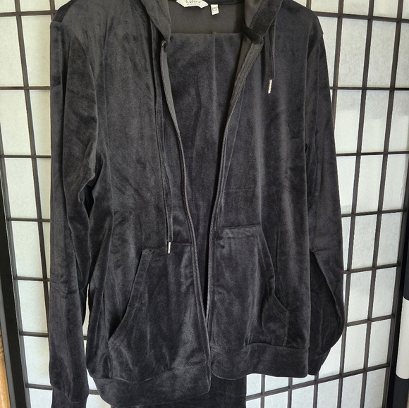 Mitza 2 piece black velour lounge set size XL New! B.young - Picture 8 of 13